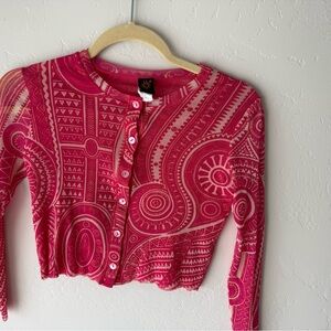 Fuzzi Made in Italy Jean Paul Gaultier Tattoo Mesh Soleil Cardigan